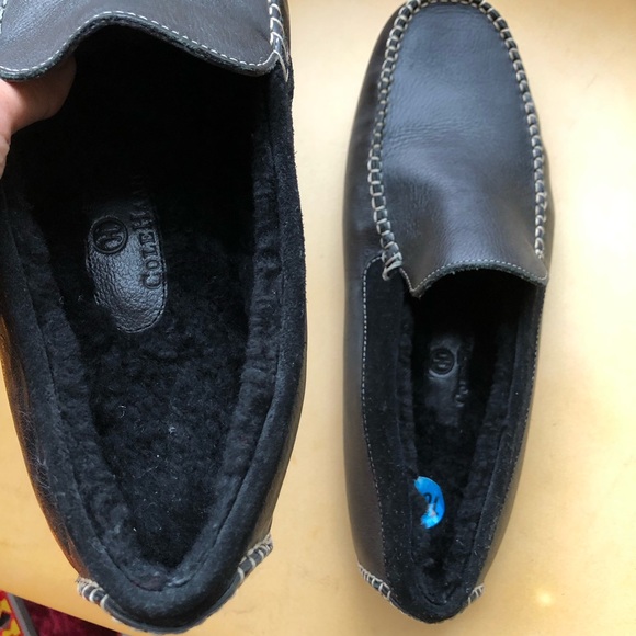 Cole Haan Men’s  Loafers Slip On with Fur Lining Black size 10.5 - Picture 8 of 12
